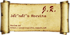 Jónás Rozvita névjegykártya